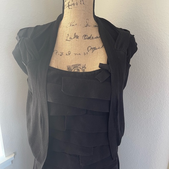 Etcetera 3 piece “tank”, shrug, and skirt. Cotton sweater material. Blac… - Picture 5 of 10